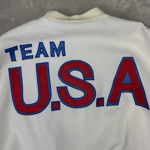 Vintage Team USA Olympics Satin Jacket Size Large/XL Embroidered Coors Gold - Picture 1 of 15