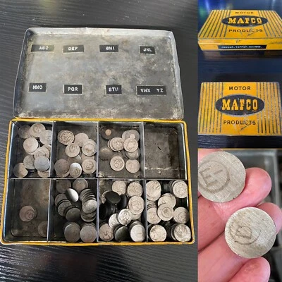 Genuine Original Vintage tin - Mafco Motor Products Tappet Shimms for Jaguar car - Image 1 of 4