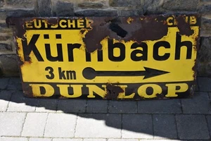 Altes Emailschild 30er J. Deutscher Touring Club,Kürnbach Bei Karlsruhe,Dunlop - Bild 1 von 2