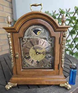 Warmink Mantel Clock 3 Melody, Westminster Whittington St Mich Moon Dial - Picture 1 of 15