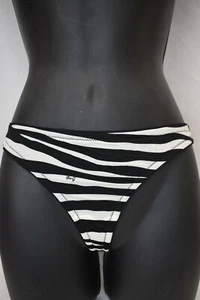 NWT DOLCE GABBANA M51392 BLACK WHITE ZEBRA PRINT LOGO THONG UNDERWEAR S - Picture 1 of 12