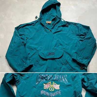 Chaqueta cortavientos de mezclilla limitada de colección años 90 Anorak talla 12 suéter con logotipo para mujer’s Foto 1 de 4