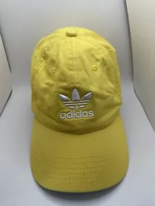 Adidas Originals Hat Cap Men’s Yellow Strapback Embroidered Trefoil - Picture 1 of 6