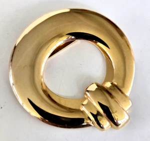 Vintage Round Bar Bottom Gold Tone Stamped Scarf Clip 1-11/16" - Picture 1 of 4