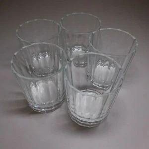 5 verres eau blanc transparent vintage art déco table VITROSAX Italie N8260   - Imagen 1 de 12