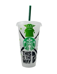 Mandalorian This Is The Way 24 oz Grogu Tumbler Venti Cold Cup - Picture 1 of 4