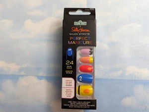 LOT (1) SALLY HANSEN SESAME STREET PERFECT MANICURE PRESS ON NAILS 24 OVAL NAILS - Picture 1 of 2