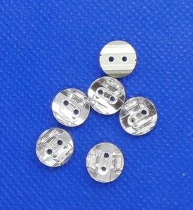 2 Piece Glamour Real Glass Buttons 2 Hole Funkelnder Crystal Mirror Effect 10mm - Picture 1 of 6