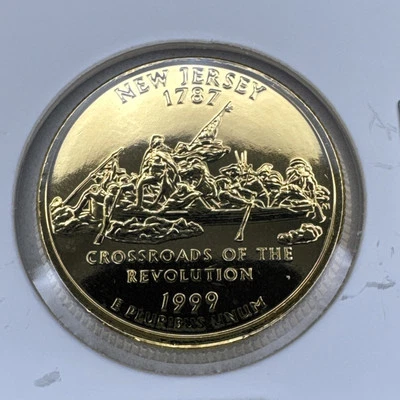 1999 - D - 24K Gold Plated - Washington Quarter - New Jersey - Image 1 of 2