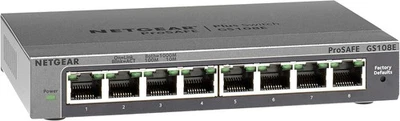 NETGEAR 8-Port Gigabit Ethernet Plus Switch (GS108Ev3) - Desktop, and ProSAFE Li - Image 1 of 3