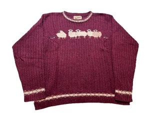 Woolrich Women Fair Isle Sheep Pattern Knit Sweater Size Small Hong Kong 90s Tag - Picture 1 of 5
