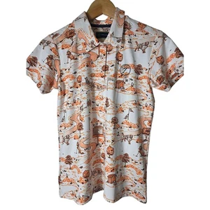 WILLIAM MURRAY + TITO'S VODKA Orange Weiß Active Golf Sportliches Poloshirt Gr. S - Bild 1 von 10