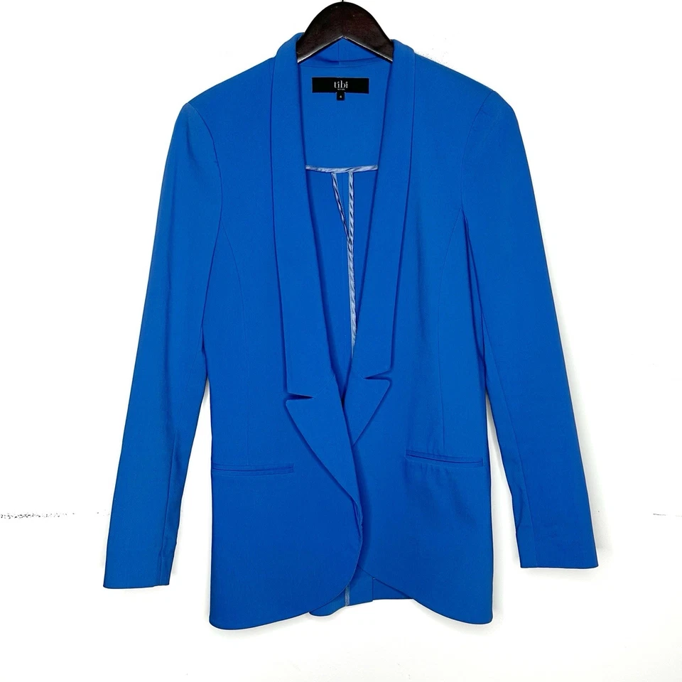 Blazer Tibi Frente Abierto Azul Talla 4 Foto 1 de 4