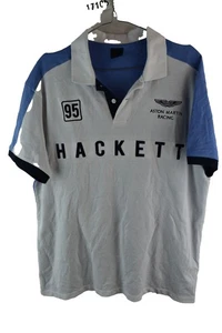 HACKETT ASTON MARTIN Racing White Polo Shirt Chest size 42" Mens Casual Outdoors - Picture 1 of 8