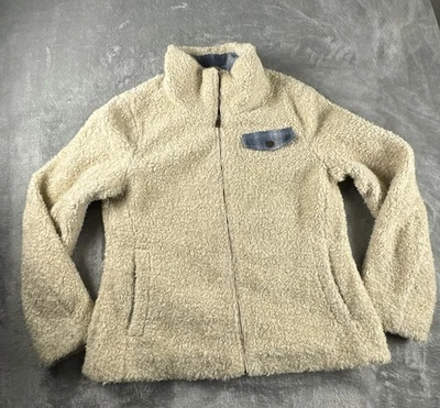 Chaqueta Pendleton para mujer talla M Sherpa polar borrosa crema ribete de lana cremallera completa Foto 1 de 4
