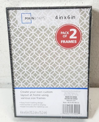 Marco de fotos de carga frontal negro 4x6 paquete de 2 pilares decoración del hogar NUEVO Foto 1 de 4