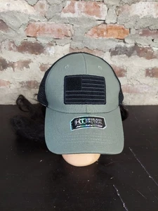 Highland Tactical Hat Green Gray Black Mesh American Flag Snapback Baseball Cap - Picture 1 of 4
