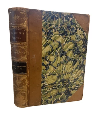 Ruskins Works Modern Painters Vol 1  c1920 Fine Binding Book Frank F Lovell - Image 1 of 4