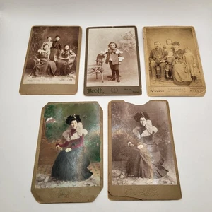 Antique Cabinet Card Photos Milano Missouri 1880s 1890s Young Women Child Family - Picture 1 of 5