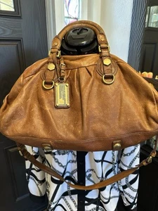 Marc Jacobs Handbag Lightly Distressed Brown Leather Convertible Satchel Large - Picture 1 of 18
