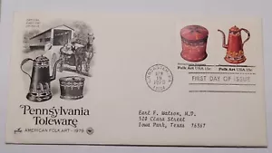 Scott #1777 & #1778 15c Pennsylvania Toleware Artcraft FDC & Siegel - Bild 1 von 1