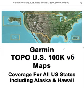 TOPO US 100K V.6 Garmin GPS Maps 010-C1098-00 Full USA Coverage - incl AK/HI/PR - Picture 1 of 5
