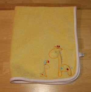 Carters Child Of Mine Yellow Fleece Baby Blanket Giraffe Tucan Bird White Trim - Picture 1 of 4