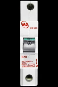 M2 20 AMP CURVE B 6kA MCB CIRCUIT BREAKER M2B20 - Picture 1 of 6