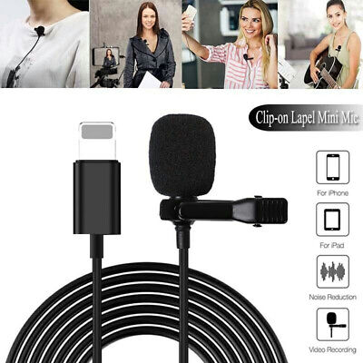 Lavalier Lapel Microphone Mini Stereo Clip On Mic Condenser For IPhone X Samsung • 2.42£