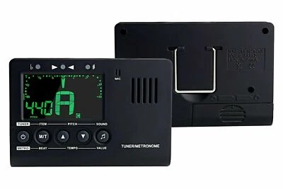 Metronom Stimmgerät Clip On Tuner Gitarre Bass LCD Display Kopfhörer Anschluss - Bild 1 von 4