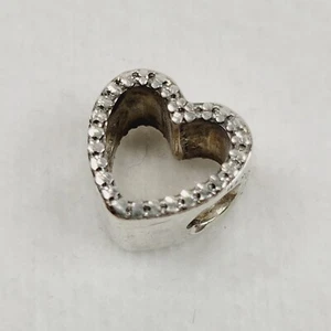 Dije de corazón de plata de ley 925 para pulsera o collar marcado ALE - Imagen 1 de 3