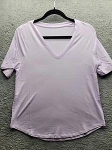 A New Day V Neck T Shirt Womens Size Medium Light Purple Short Sleeve - Picture 1 of 5