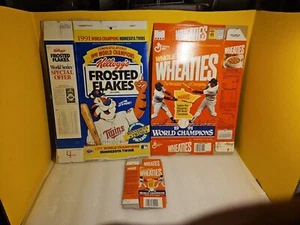 Minesota Twins 1991 World Champions, Wheaties Flat Cereal Box 3 Box Lot 1 Mini - Bild 1 von 5