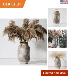 Stunning Rustic Decorative Vase - 9.5" Ceramic Flower Holder for All Occasions - Picture 1 of 10