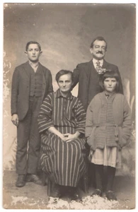 Family children parents husband wife real photo postcard ca 1915 French RPPC - Picture 1 of 2