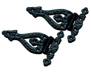 Black 130mm x 105mm Cast Iron Kitchen / Cabinet / Cupboard Hinges (4501) - Picture 1 of 1