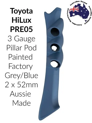 3 Gauge Pillar pod  suit Pre 05 Toyota  HiLux  Painted Factory Grey  52mm Aussie - Image 1 of 2