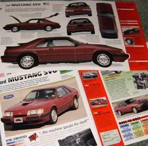 1986 Ford Mustang SVO Spec Info Poster Orginal Brochure Ad Turbo Ford Foxbody 84 - Bild 1 von 1