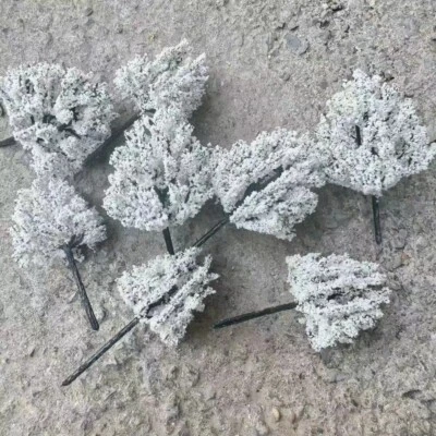 10PCS HO/OO Scale Miniature Winter Trees Snowy Forest Scenery Model Railroads - Image 1 of 4