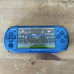 Sony PSP-3000 Vibrant Blue + Charger, Case, 10 Games - New Battery - Tested - Picture 1 of 6