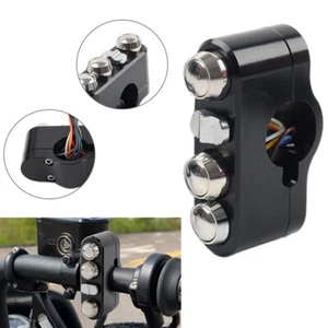 Interruttore comando manubrio 1" con cablaggio CNC per Harley Dyna Sportster nero - Foto 1 di 12