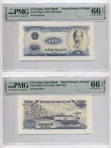 Vietnam 5000 Dong 1989 Printer's Design "Front & Back" Pick 108 pmg 66 - Picture 1 of 5