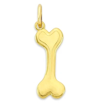 Solid 10k Gold Dog Bone Charm - Pet Jewelry Gifts for Her - Image 1 of 4