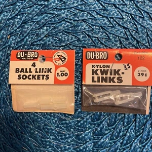 DU-BRO BALL LINK SOCKETS CAT NO 188 AND NYLON KWIK-LINKS #122 NEW IN PACKAGE ! - Picture 1 of 3