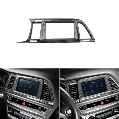 Carbon Display Navigation Screen Panel Cover Trim For Hyundai Sonata 2016-2019 - Image 1 of 4