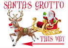 Poster Opt Lamination Santa Father Christmas Grotto Sign Notice Arrow Direction