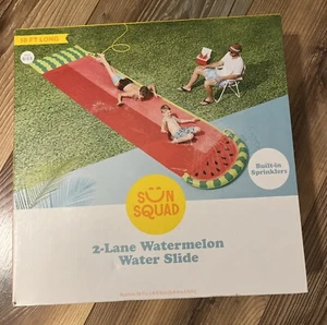 NEW 18 Foot 2 Lane Watermelon Fruit Water Slide Sun Squad Slip n Slide Brand New - Picture 1 of 2