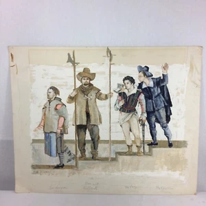Peter Rice Oil Painting Costume Designs For Master Peters Puppet Show - Picture 1 of 12