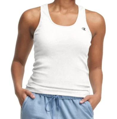 Champion Rib Tank White Black Women's Tank Top - Image 1 of 4