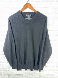 Giasone 2-Ply Cashmere V-Neck Black Sweater Mens XL - Picture 1 of 5